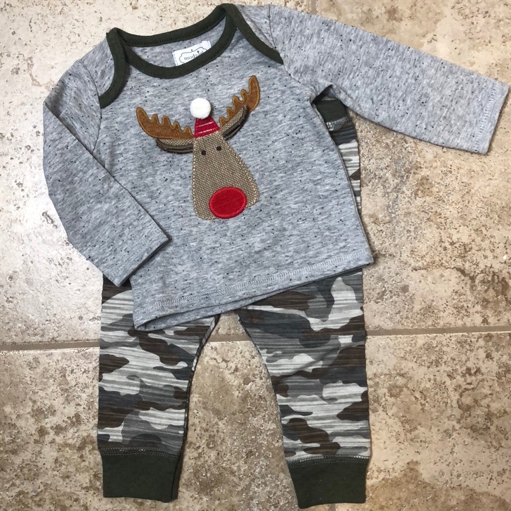 Mud Pie 2-Piece Set Camo Moose